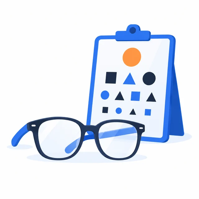 Spectacles and an eye chart